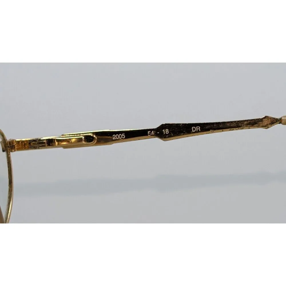 Vintage Francioni 2005 Eyeglass Frames Gold Tone Oval 54-18 140 w Case